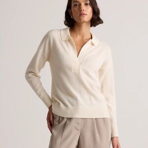 NWT Quince Cream V-Neck Women's Sweater